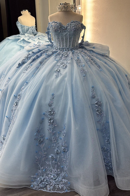 Ball Gown Tulle Lace Beaded Sweet 15 16 Quinceanera Dresses for Birthday Party HE931