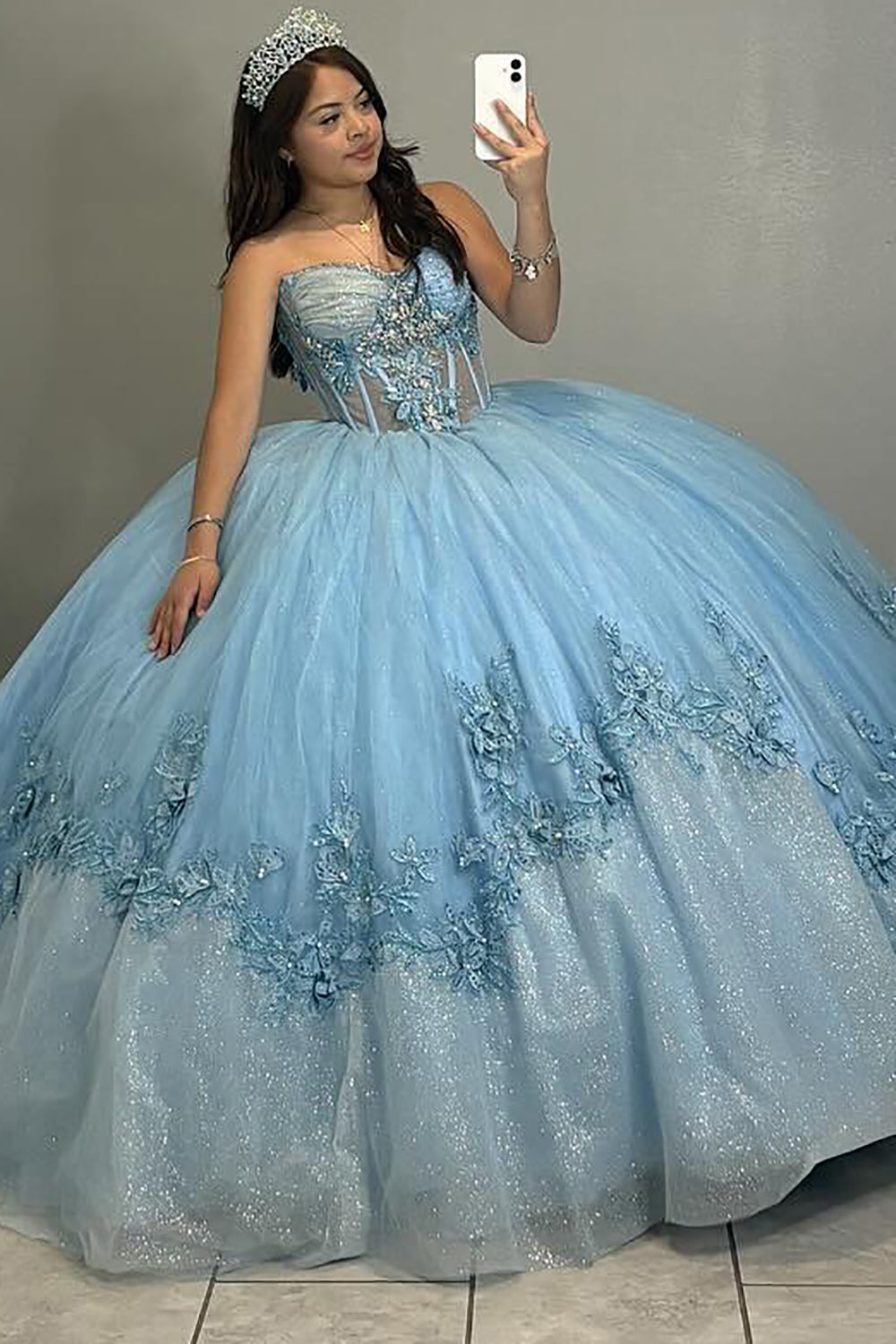 Blue Sweetheart Ball Gown Glittery Tulle Appliqued Sweet 16 Quinceaner Hebebridal Blue Sweetheart Ball Gown Glittery Tulle Appliqued Sweet 16 Quinceaner Hebebridal