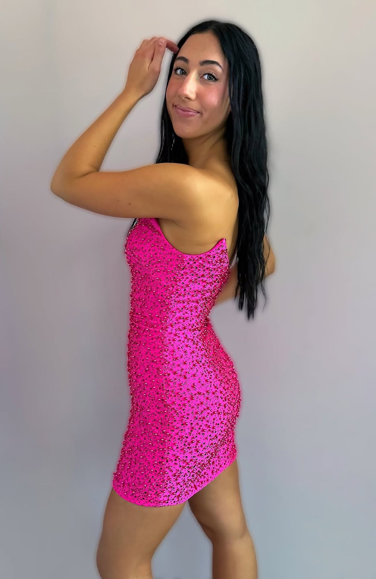 Sweetheart Sequin Beaded Strapless Knee Length Homecoming Dresses HE740