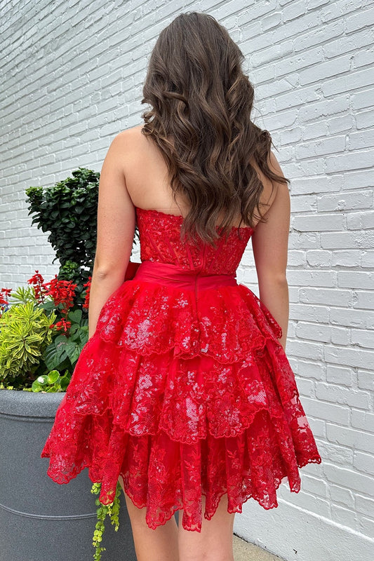 Sweetheart A Line Homecoming Dresses Short Tulle Appliques Cocktail Dresses HE412