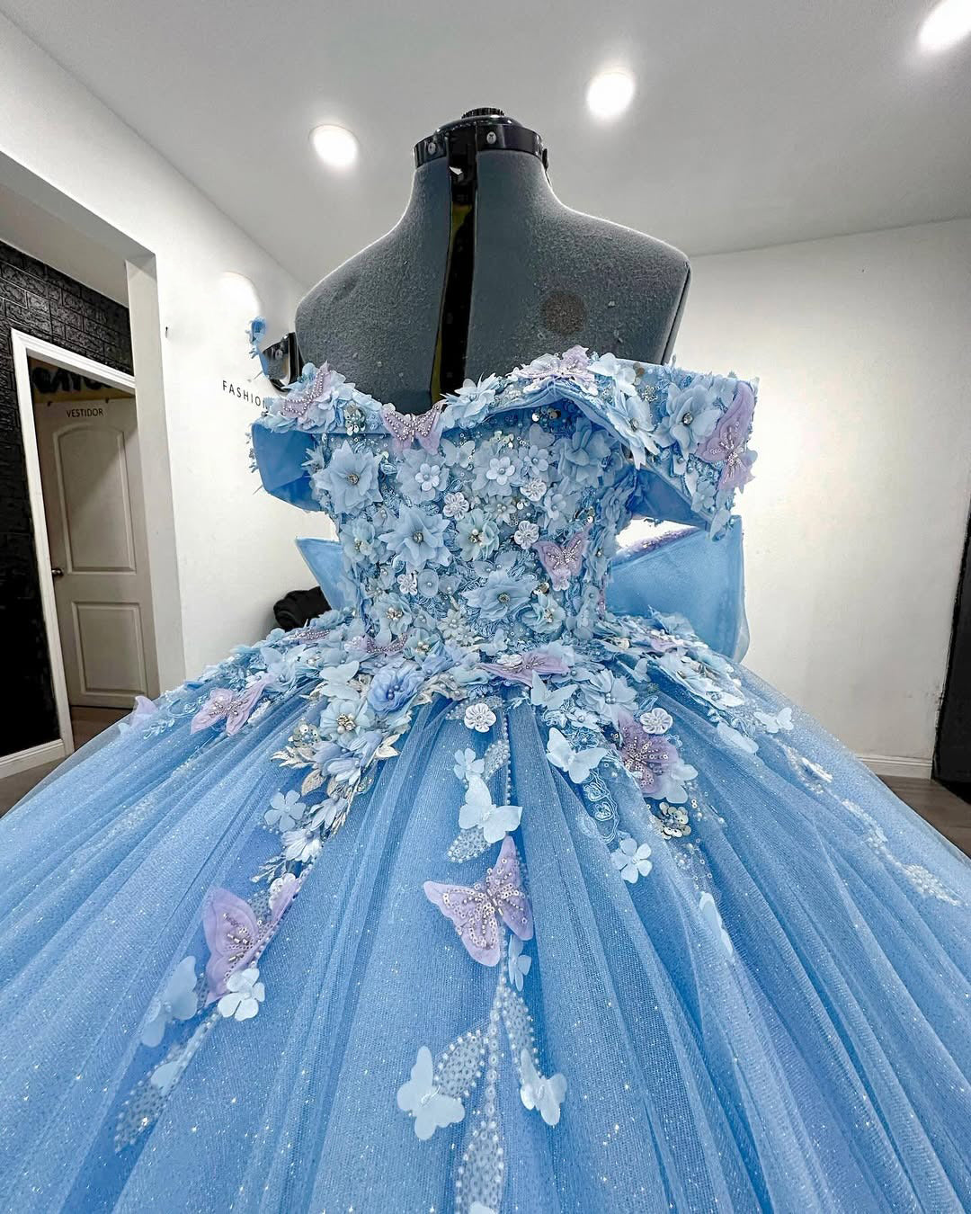 Vestidos de quinceañera con apliques de tul, vestido de baile azul, vestidos de fiesta para dulces 16, HE445