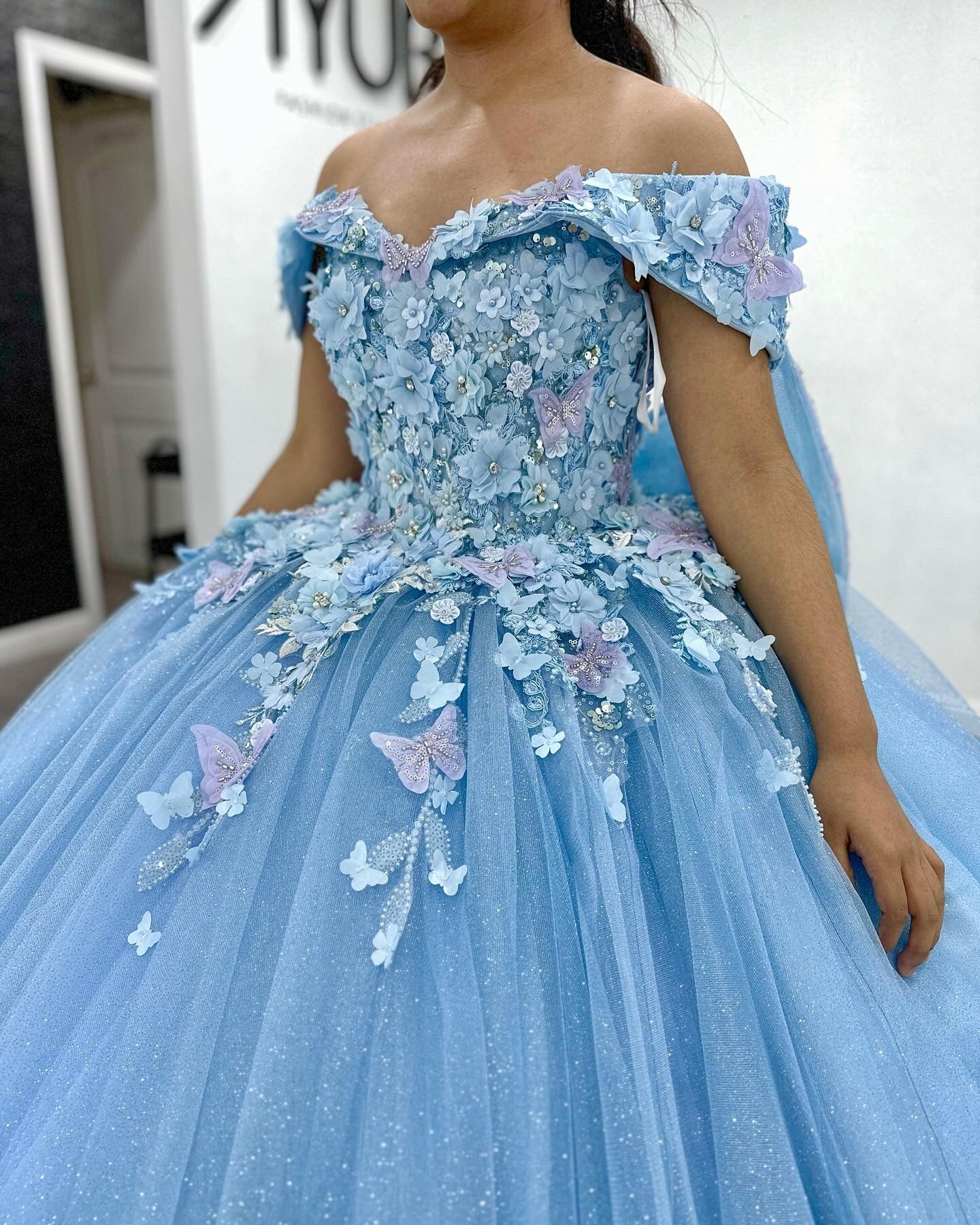 Vestidos de quinceañera con apliques de tul, vestido de baile azul, vestidos de fiesta para dulces 16, HE445