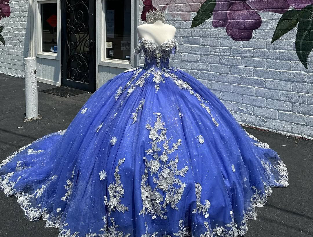 HE231-Preciosos vestidos de quinceañera con apliques de encaje, vestido de baile princesa de tul con cuentas, vestidos de fiesta de dulces 16, vestidos de fiesta con hombros descubiertos