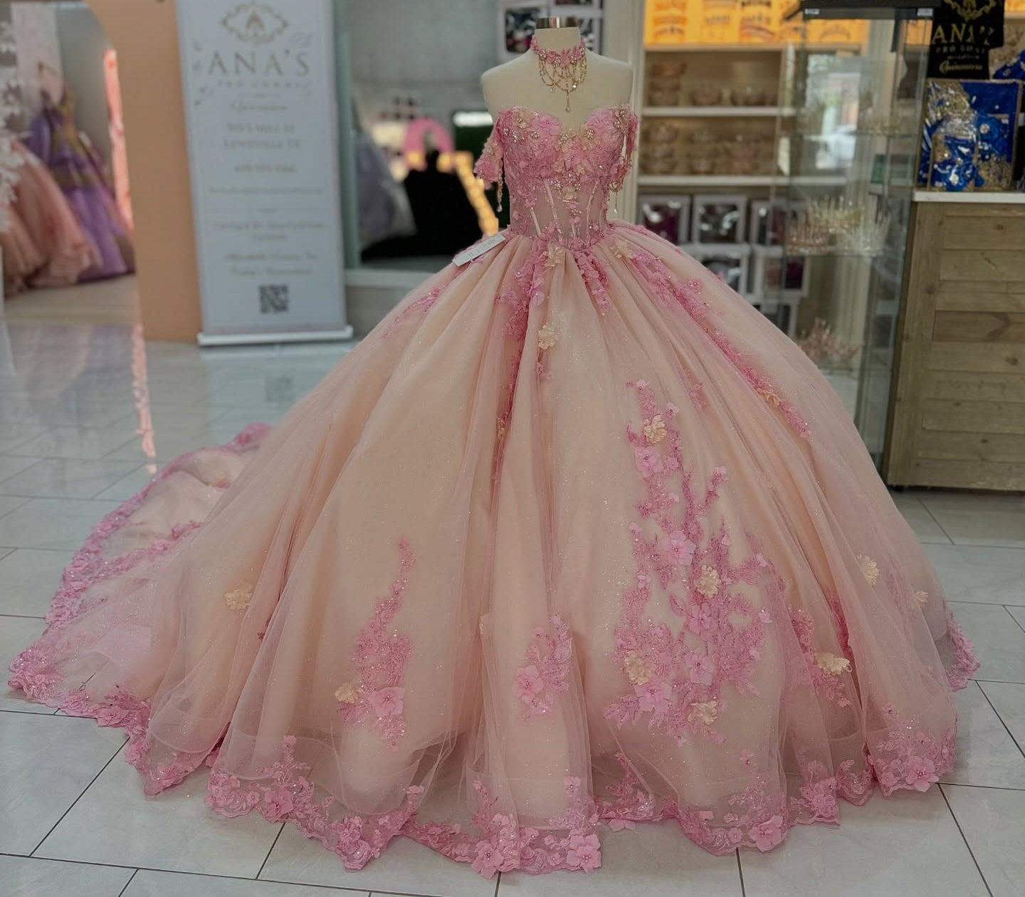 HE229 - Hermosos vestidos de quinceañera con hombros descubiertos, tul, encaje, cuentas, vestido de fiesta, vestido de princesa para fiesta de cumpleaños de 16 años