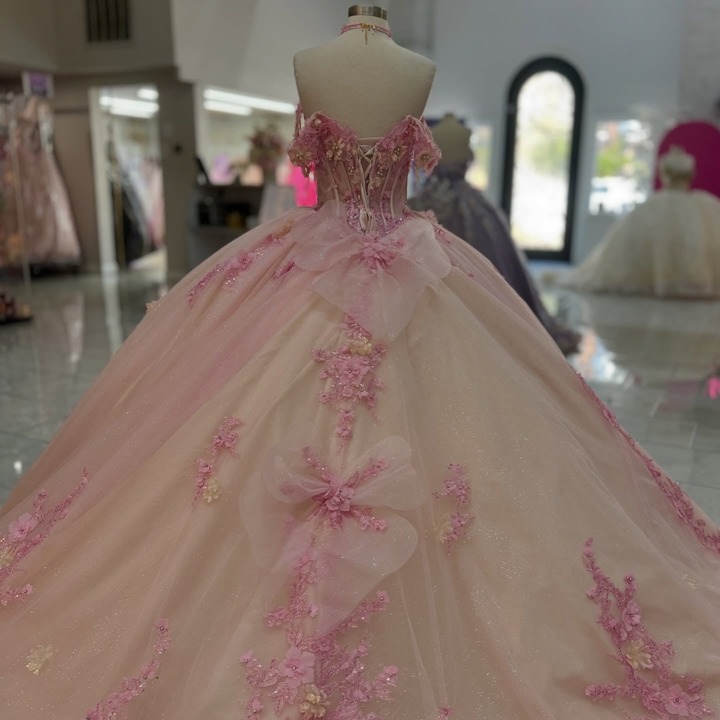 HE229 - Hermosos vestidos de quinceañera con hombros descubiertos, tul, encaje, cuentas, vestido de fiesta, vestido de princesa para fiesta de cumpleaños de 16 años