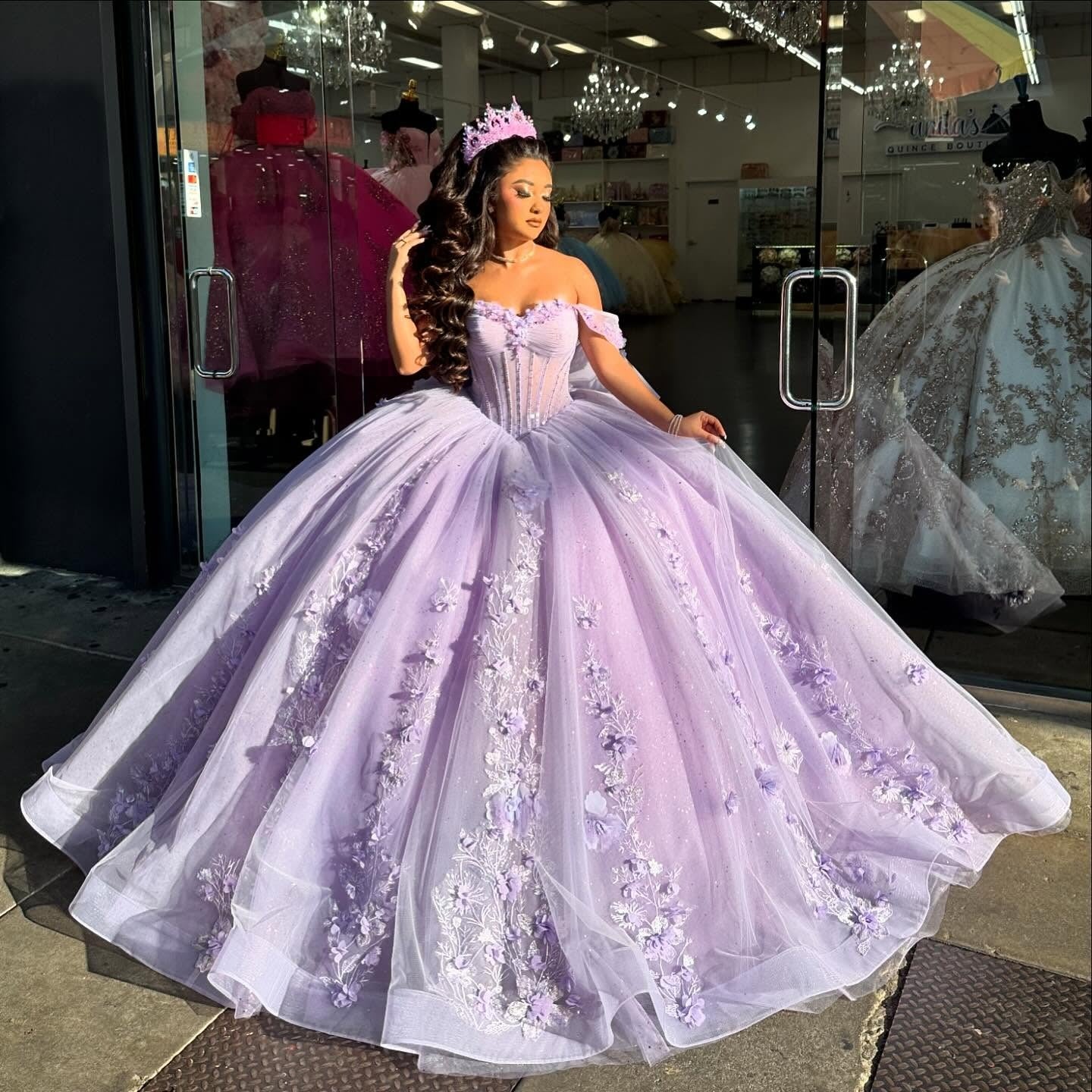 Vestidos de quinceañera con hombros descubiertos, tul princesa, apliques, vestidos de quinceañera HE530
