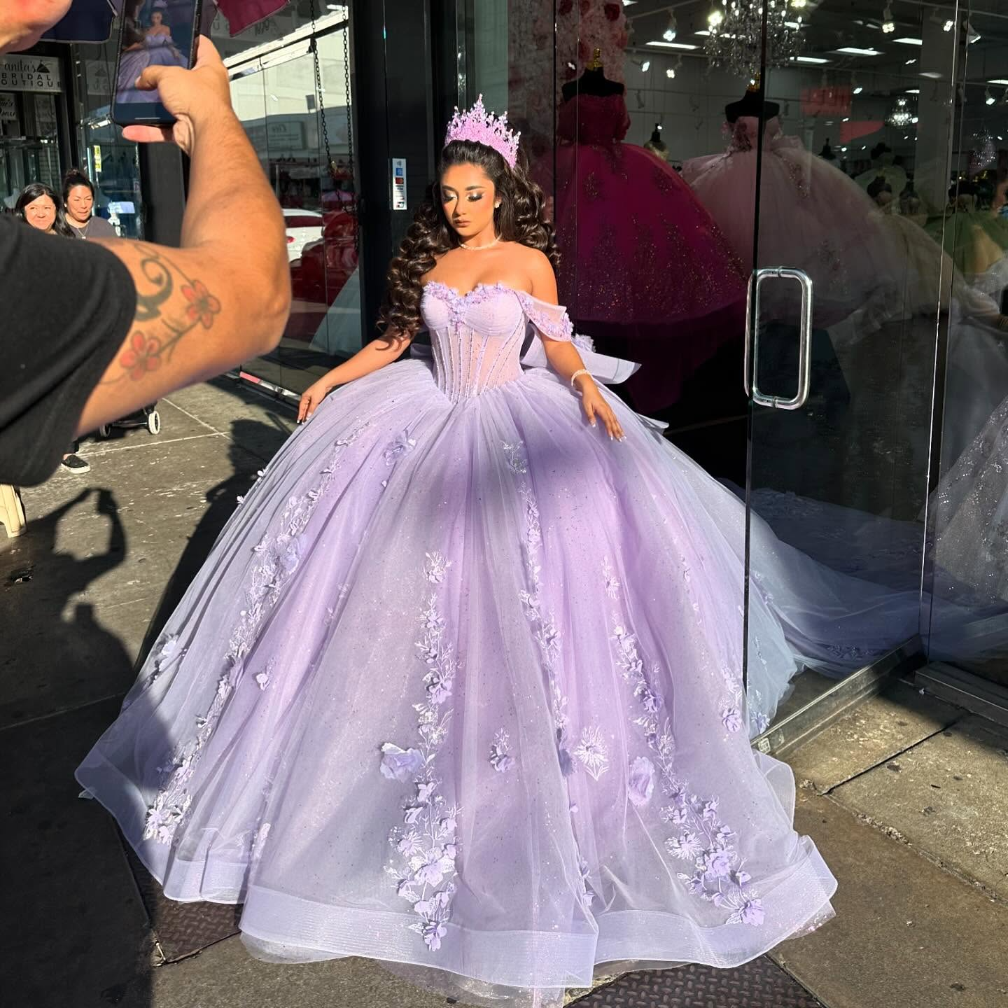 Vestidos de quinceañera con hombros descubiertos, tul princesa, apliques, vestidos de quinceañera HE530