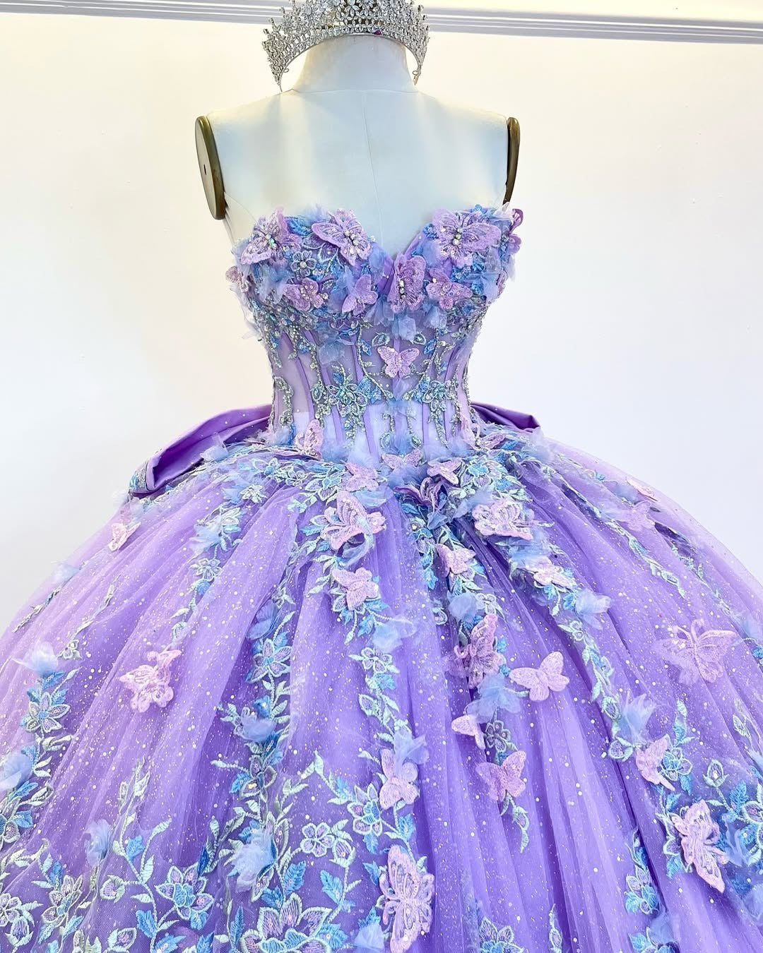 Lilac Sweetheart Tulle Appliques Quinceanera Dresses Princess Birthday Party Dresses HE311