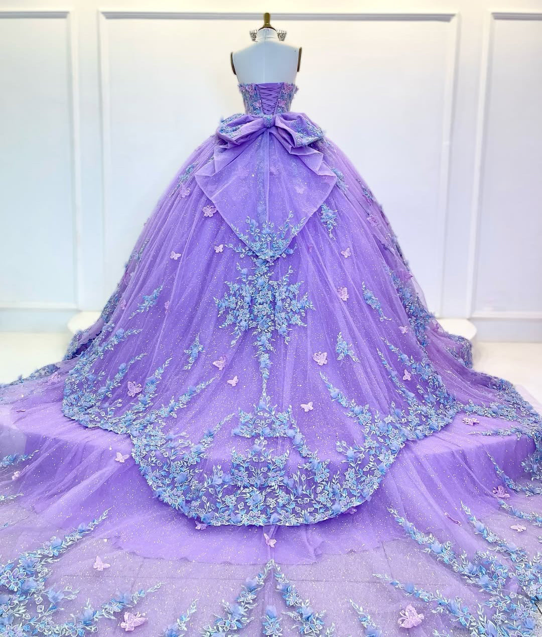 Lilac Sweetheart Tulle Appliques Quinceanera Dresses Princess Birthday Party Dresses HE311