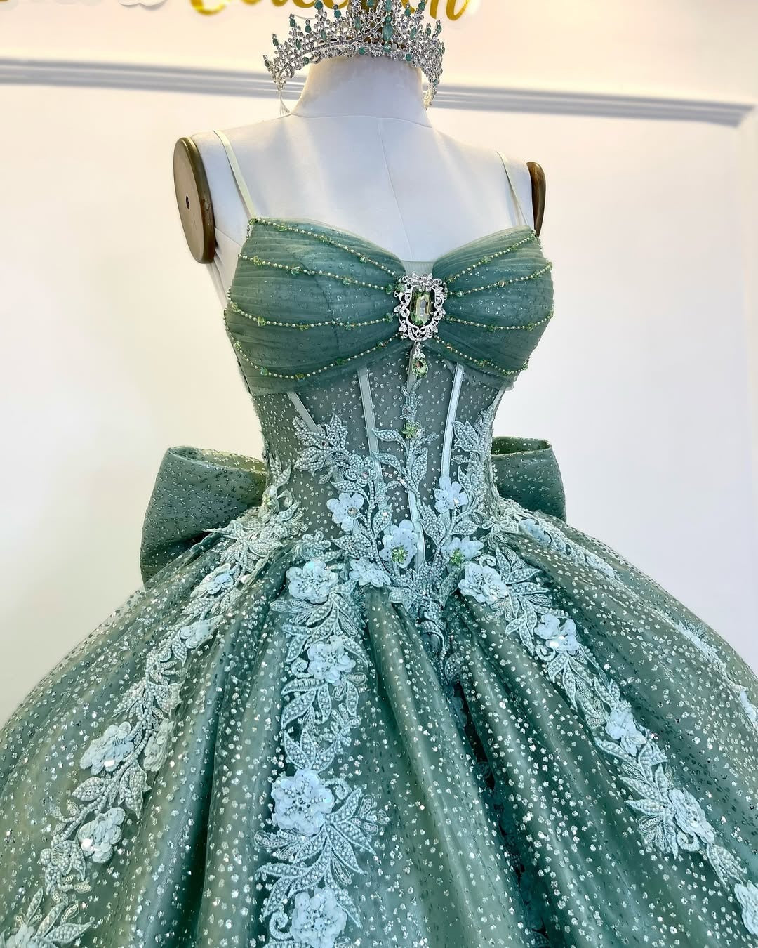 HE308-Vestido de quinceañera de princesa con tul brillante, vestido de baile con apliques de encaje, vestido de fiesta de cumpleaños para fiesta de dulces 16