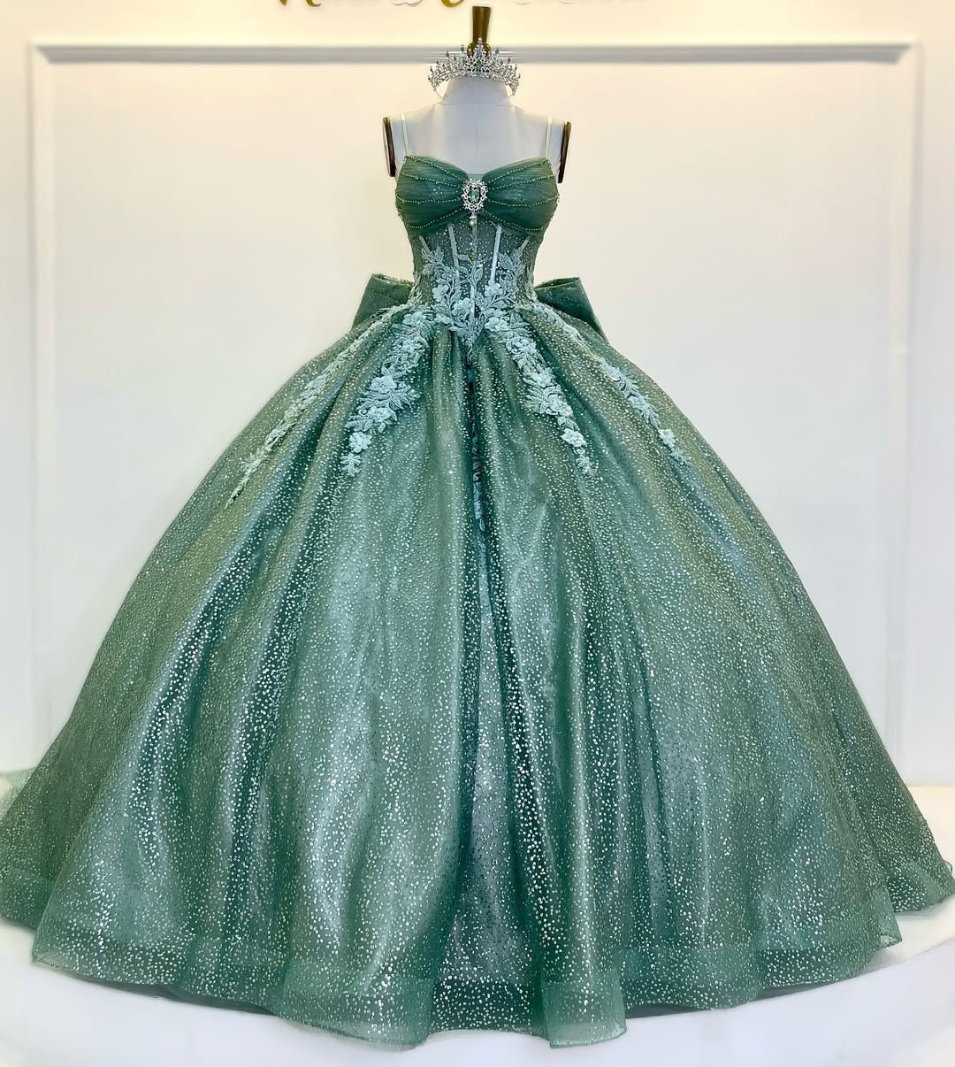 HE308-Vestido de quinceañera de princesa con tul brillante, vestido de baile con apliques de encaje, vestido de fiesta de cumpleaños para fiesta de dulces 16