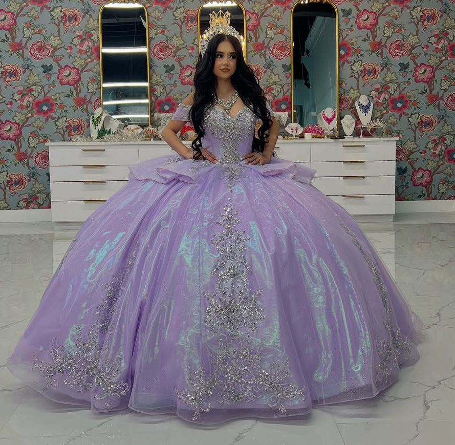 Ball Gown Sweet 16 Quinceanera Dresses Princess Tulle Appliques Party Dresses HE439