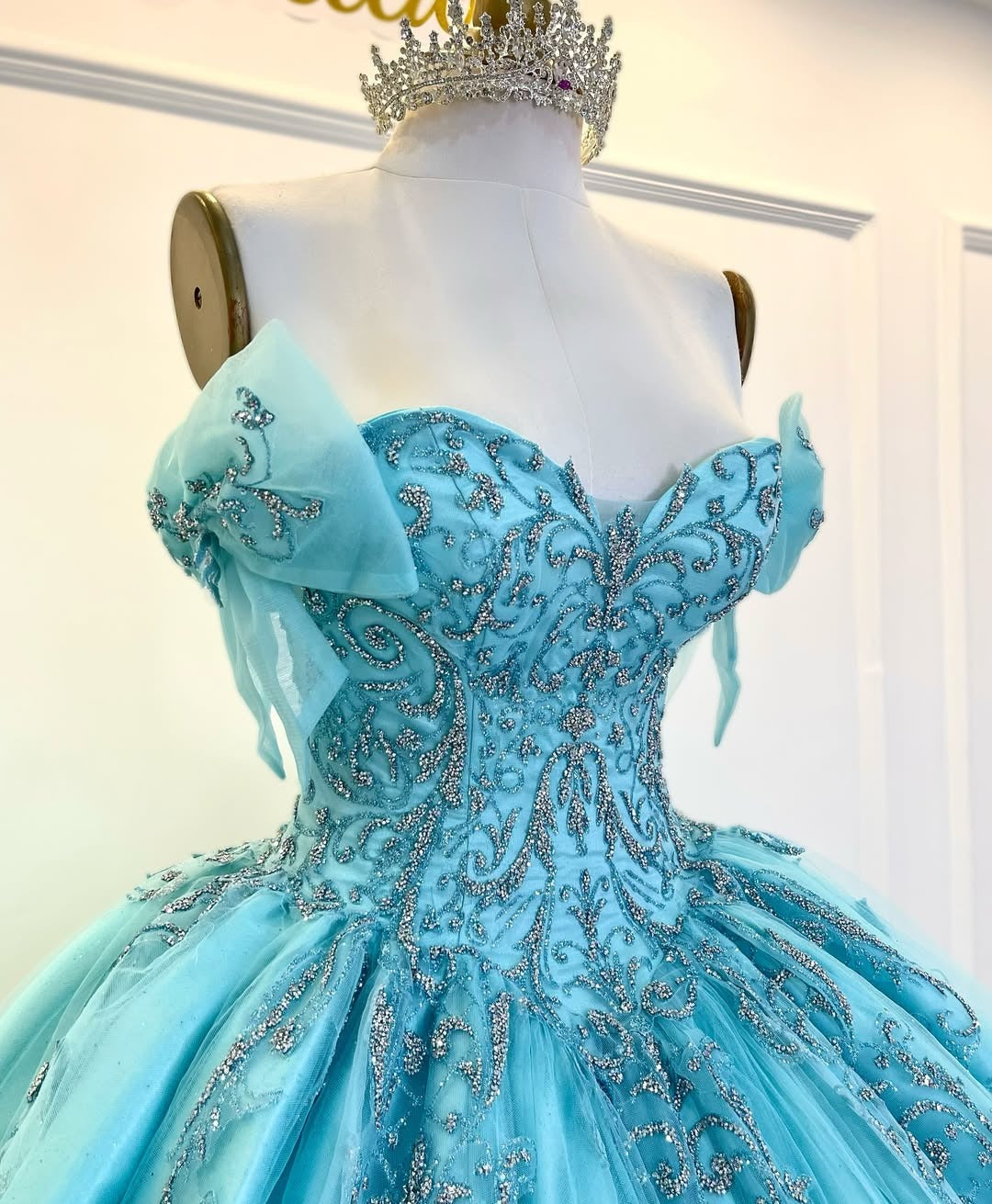 HE240-Precioso vestido de princesa para quinceañera, de tul, con encaje y cuentas, para fiesta de cumpleaños y graduación de 16 años