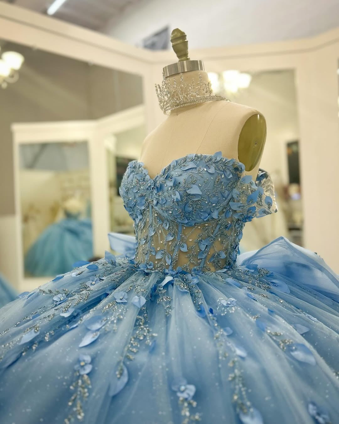 Princess Ball Gown Quinceanera Dresses for Sweet 16 Tulle Lace Beaded Party Gowns HE216