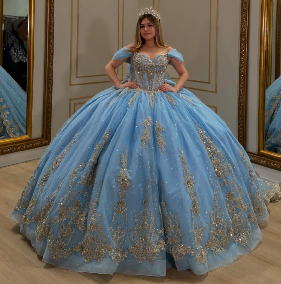 HE072-Vestido de quinceañera con apliques de encaje y tul azul, vestido de fiesta, vestido de fiesta con hombros descubiertos, vestido de fiesta de cumpleaños de 16 años