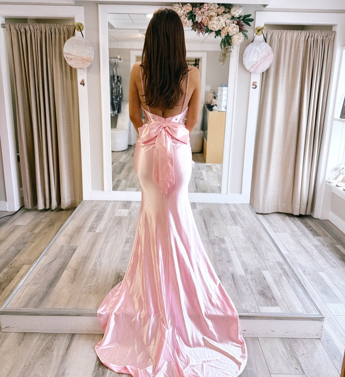 HE254-Mermaid Sweetheart Satin Beaded Prom Dresses Long for Women Backless Sheath Evening Formal Gowns
