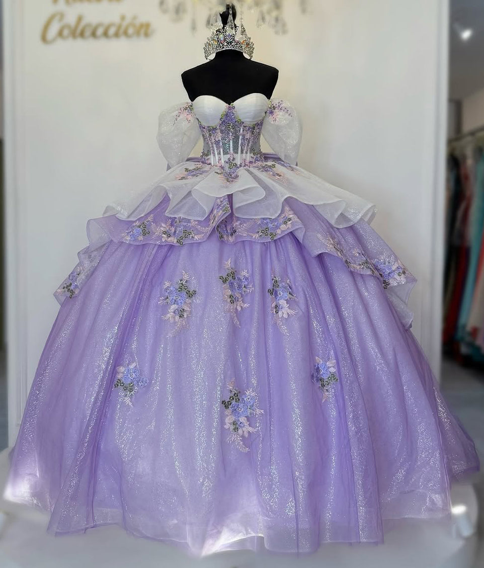 Off Shoulder Quinceanera Dresses Princess Lace Beaded Sweet 16 Party Dresses HE232