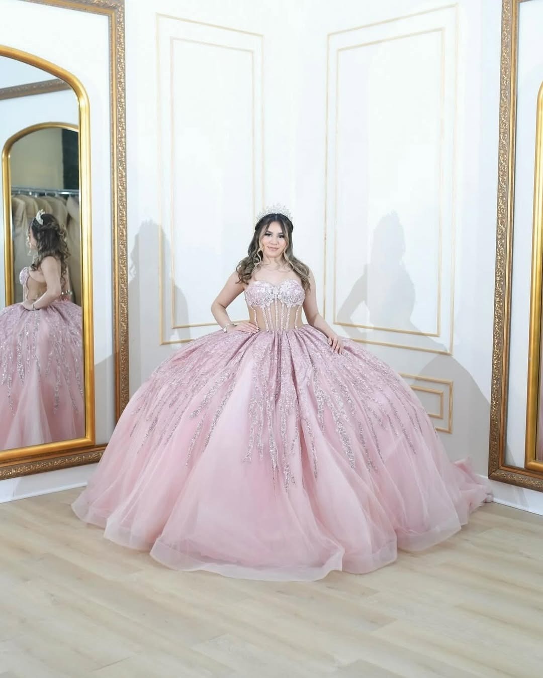 Sweetheart Glittery Tulle Quinceanera Dresses Ball Gown Sweet 16 Birthday Party Dress HE062