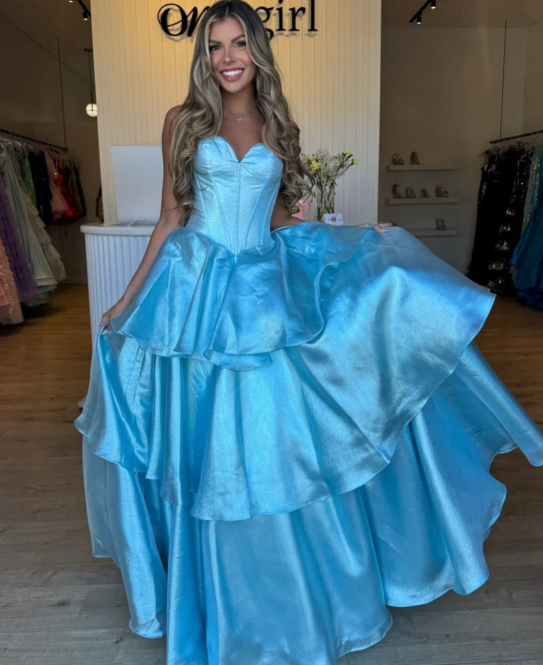 HE268-Vestidos de fiesta de corte A con escote en forma de corazón para mujer, sin mangas, con corsé, vestidos de noche largos de talla grande, vestidos de fiesta formales