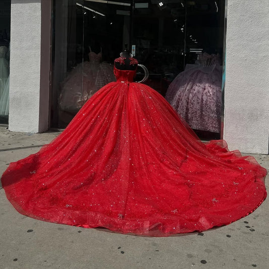 Red Sweetheart Quinceanera Dresses Princess Birthday Dress for Sweet 16 HE432