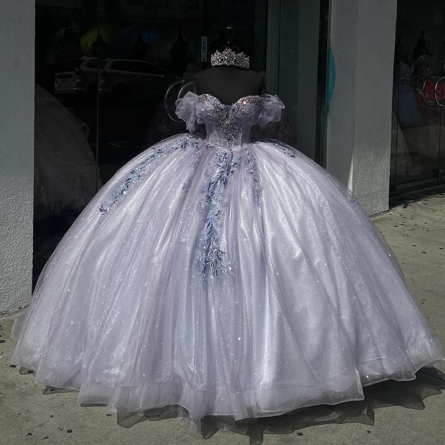 Vestidos de quinceañera con tul brillante y encaje con cuentas, estilo princesa, para fiesta de dulces 16, HE431