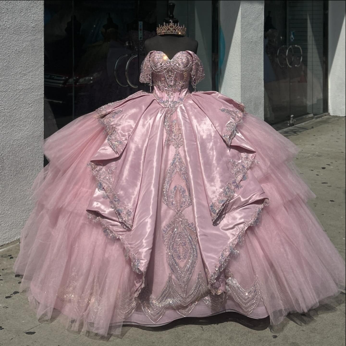 Vestidos de quinceañera con hombros descubiertos, tul con cuentas, vestidos de fiesta de graduación HE433