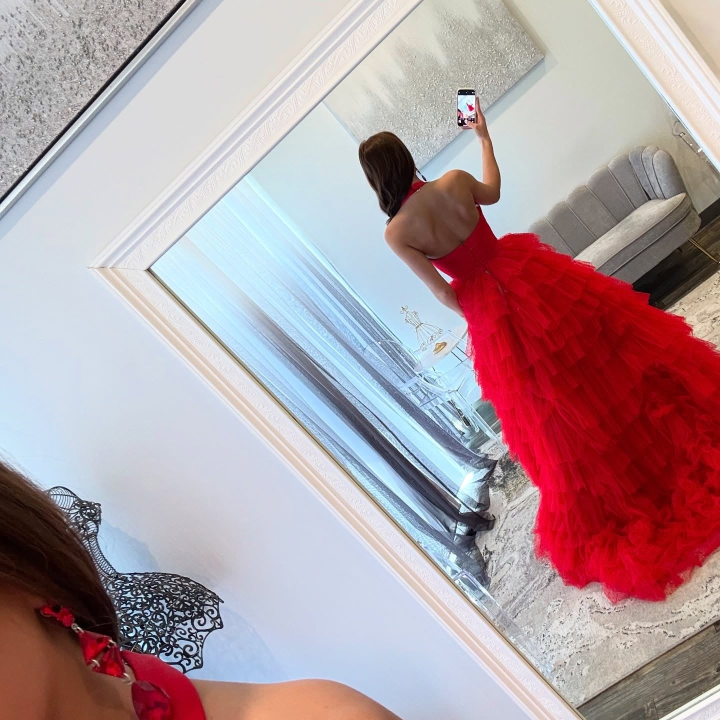 A Line Tulle Ruffles Prom Dresses Long for Women Sweetheart Plus Size Party Gowns HE177