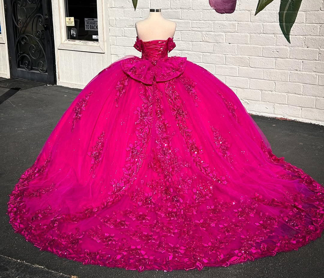 HE209-Vestido de quinceañera con escote corazón, precioso vestido de tul con apliques de encaje estilo princesa para fiesta de cumpleaños.