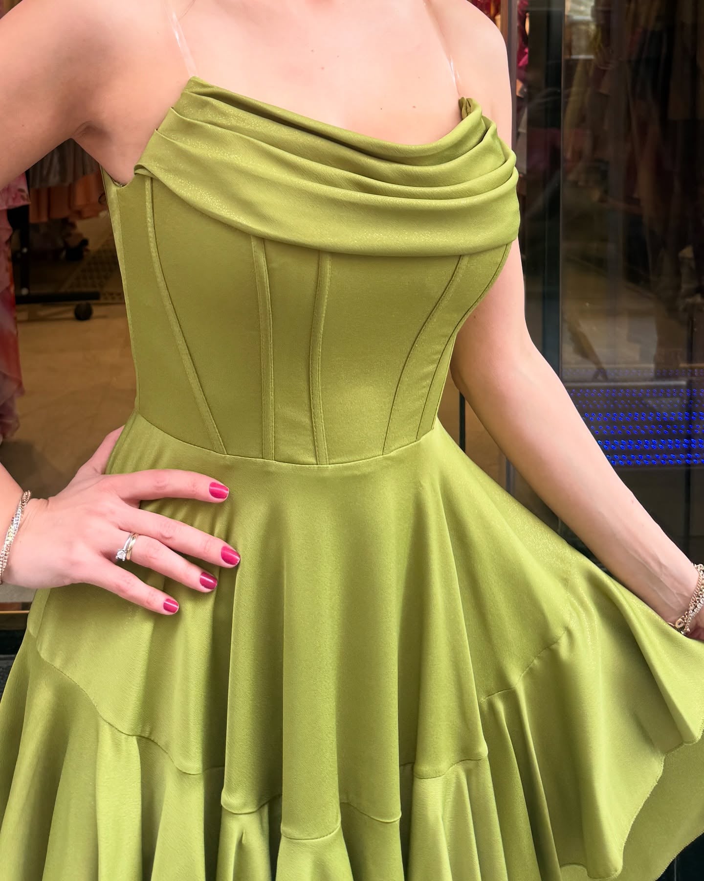 Knee Length Satin Homecoming Dresses A Line Corset Cocktail Gowns HE410