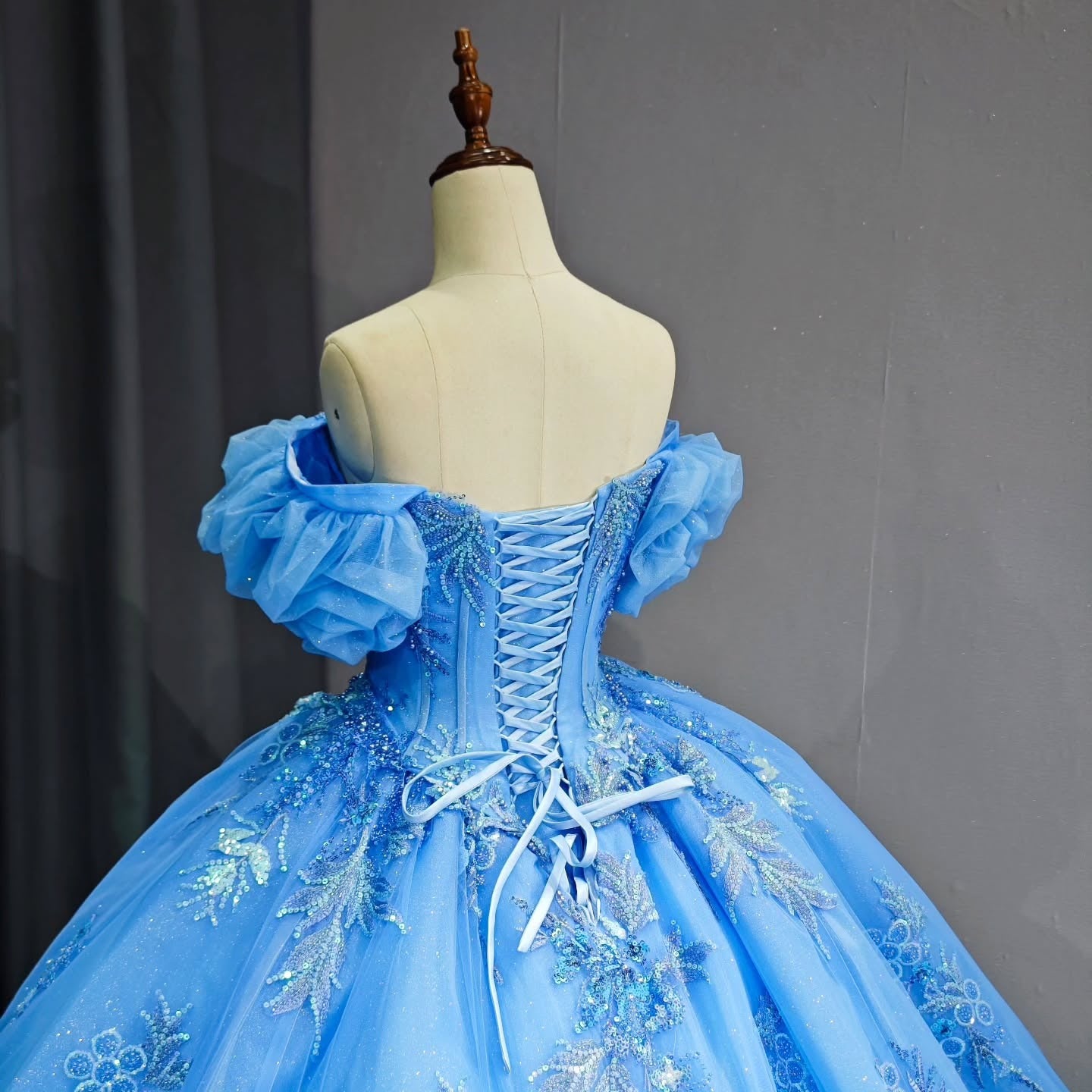 HE280 - Vestidos de quinceañera de princesa con hombros descubiertos, apliques de tul y encaje, para fiesta de cumpleaños, vestido de gala, vestidos de 16 años