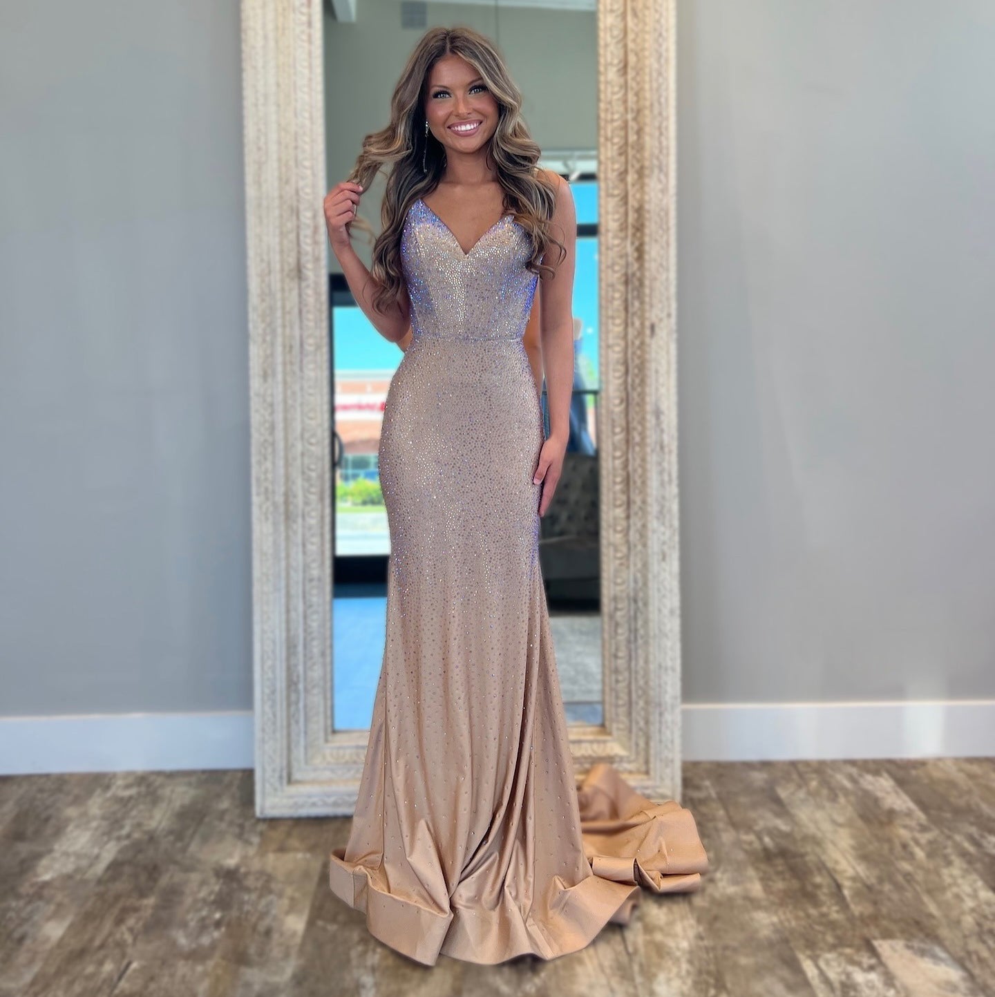 HE270-Vestido de noche de sirena de satén con cuentas y escote en V, sexy, largo, de fiesta formal, de talla grande, para mujer