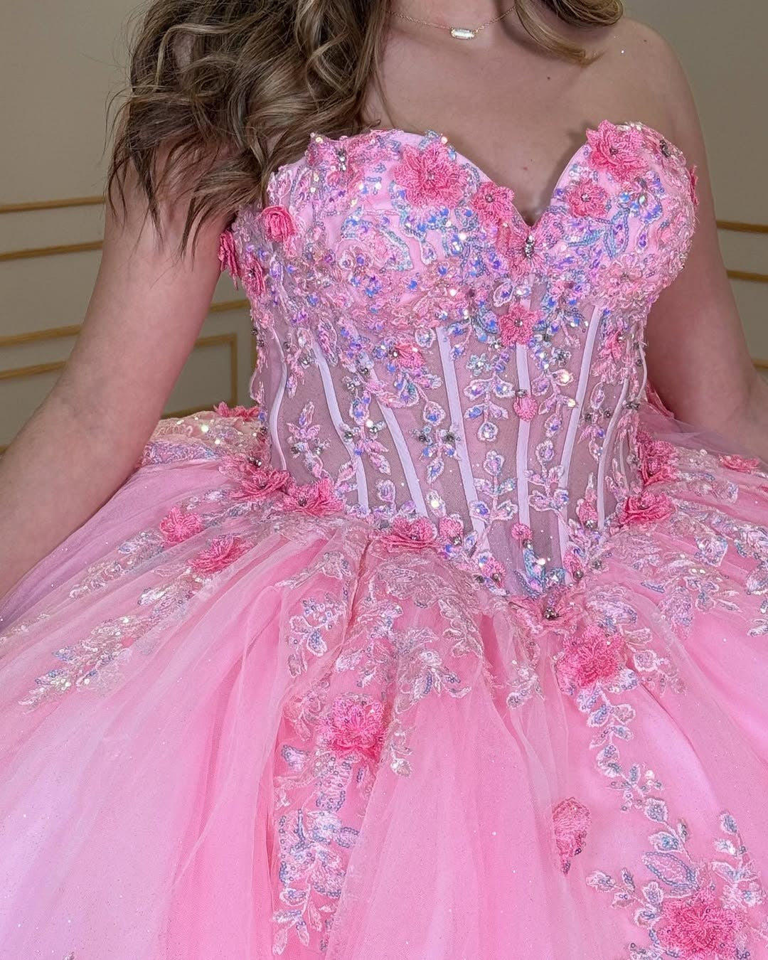 HE236-Hermosos vestidos de quinceañera de princesa con escote corazón, vestido de baile de tul rosa con apliques, vestidos de fiesta de cumpleaños de 16 años