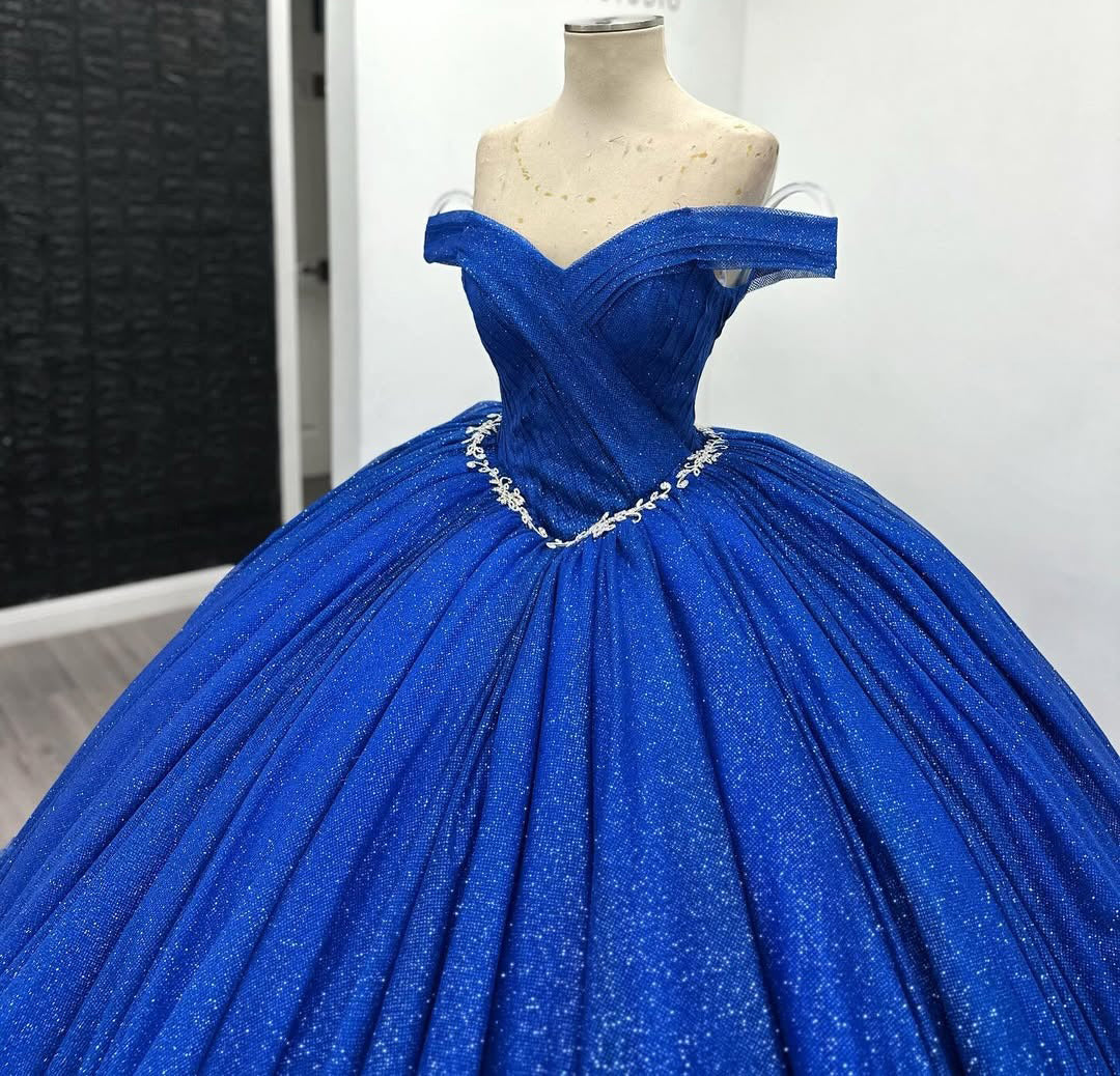 Vestidos de quinceañera con tul brillante, vestidos de fiesta de graduación real HE442