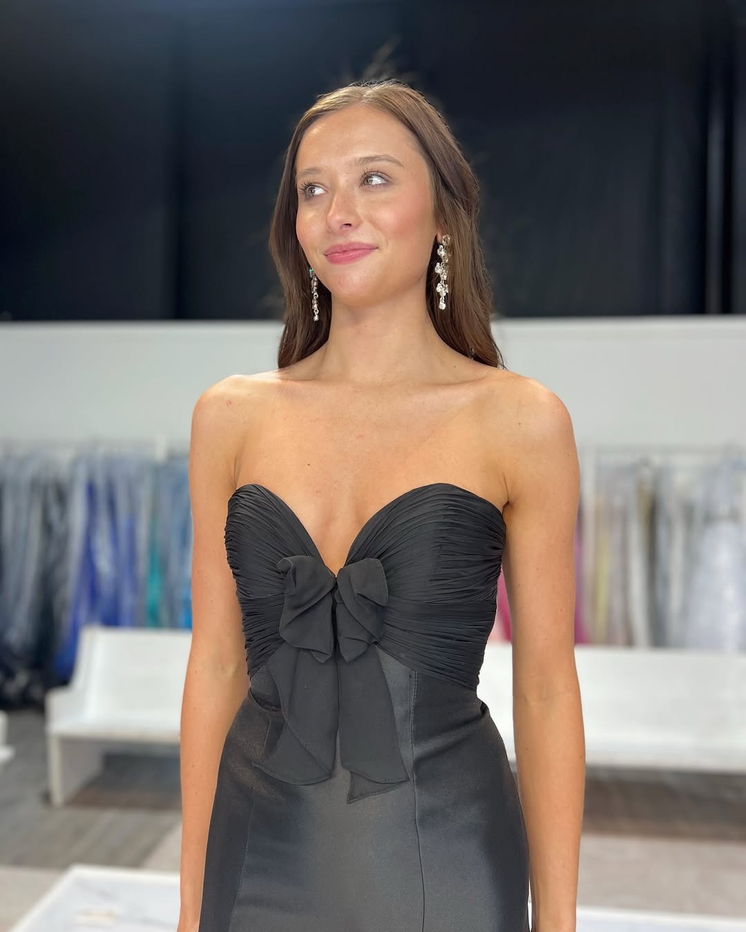 HE264-Vestidos de noche de sirena de satén negro para mujer, vestidos de fiesta largos con escote en forma de corazón, sin tirantes, vestidos de fiesta de talla grande