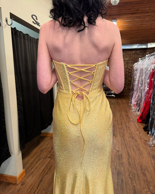 Sweetheart Meerjungfrau Lange Ballkleider für Frauen Pailletten Perlen Partykleider HE355