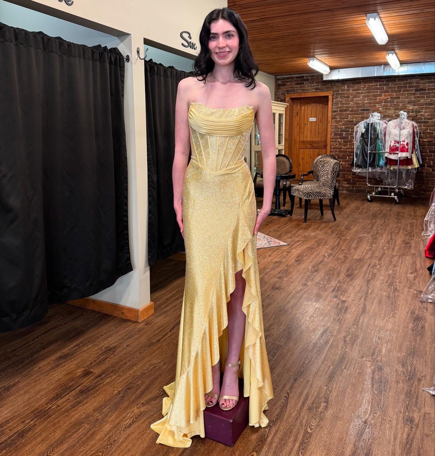 HE355-Sweetheart Mermaid Long Prom Dresses for Women Satin Sequin Beaded Party Gowns Side Slit Evening Dresses