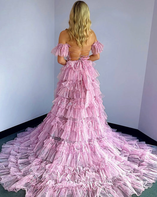 Women's A Line Prom Dresses Long Evening Gowns Corset Floral Party Dresses HE346