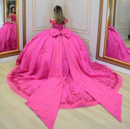 Princess Quinceanera Dresses Tulle 3d Flowers Sweet 16 Prom Party Dresses HE338