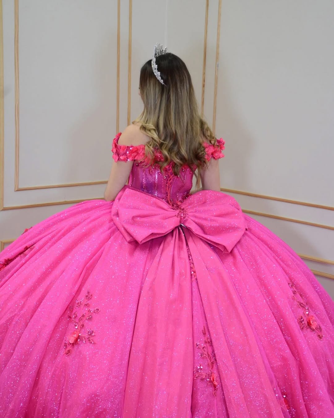 Princess Quinceanera Dresses Tulle 3d Flowers Sweet 16 Prom Party Dresses HE338