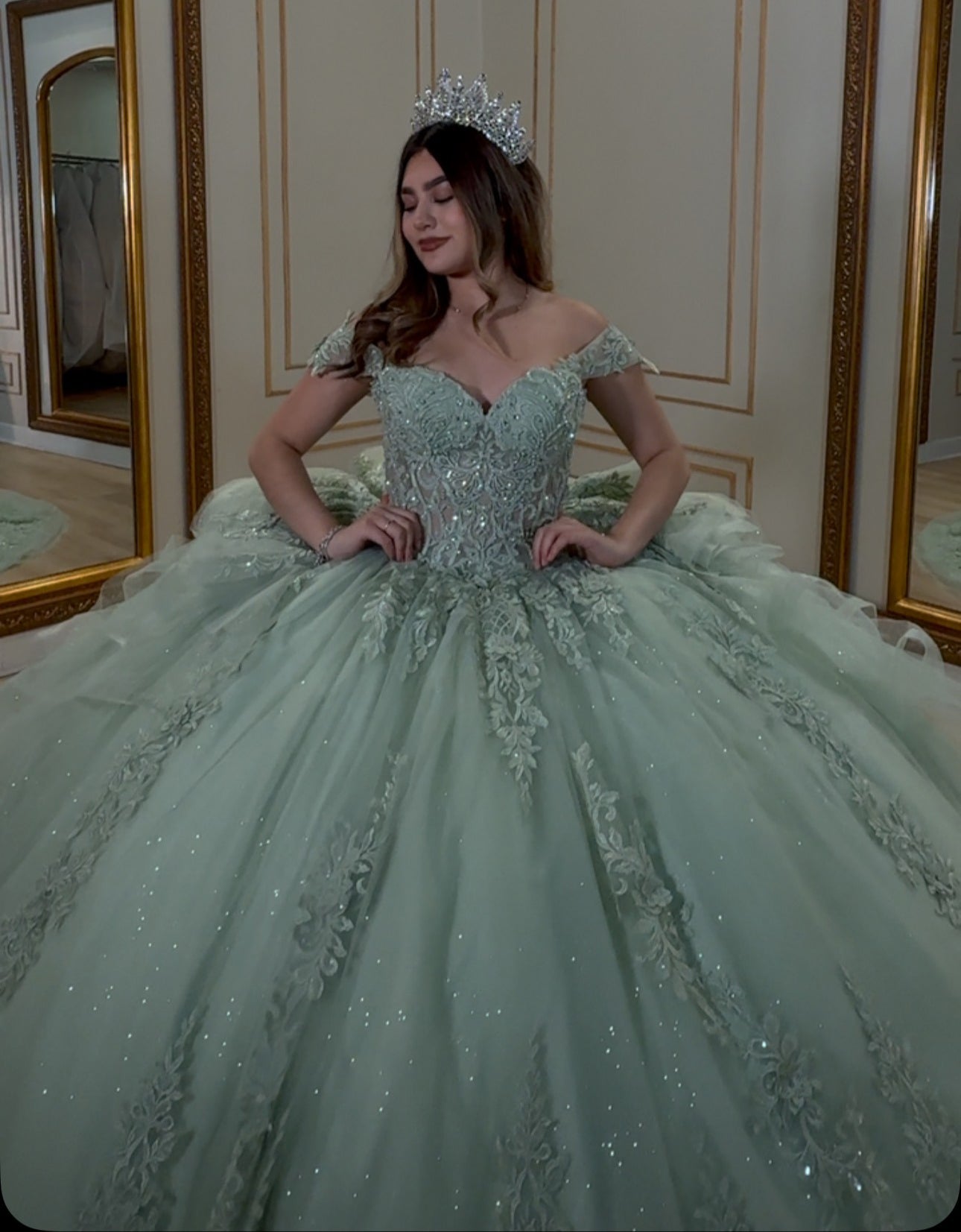 Princess Quinceanera Dresses for Sweet 16 Tulle Lace Birthday Prom Party Dresses HE323