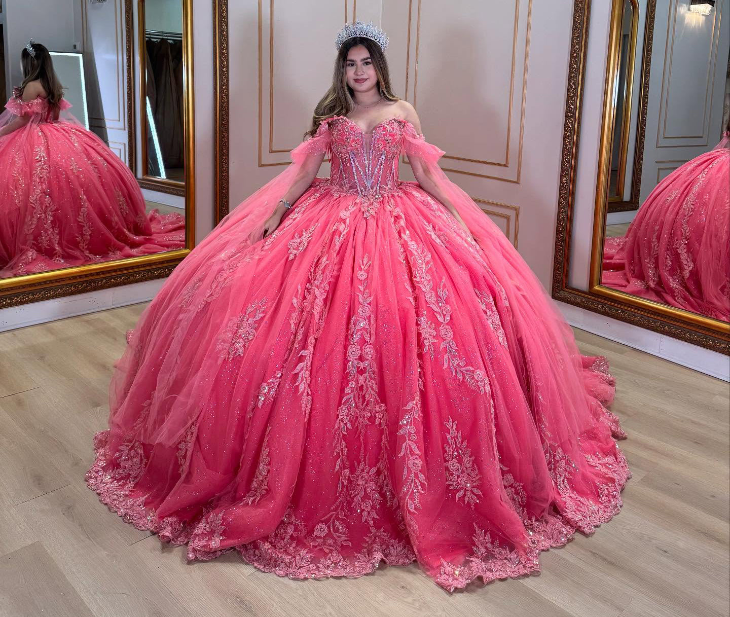 Princess Sweet 16 Quinceanera Dresses Tulle Appliques Birthday Party Gowns HE375