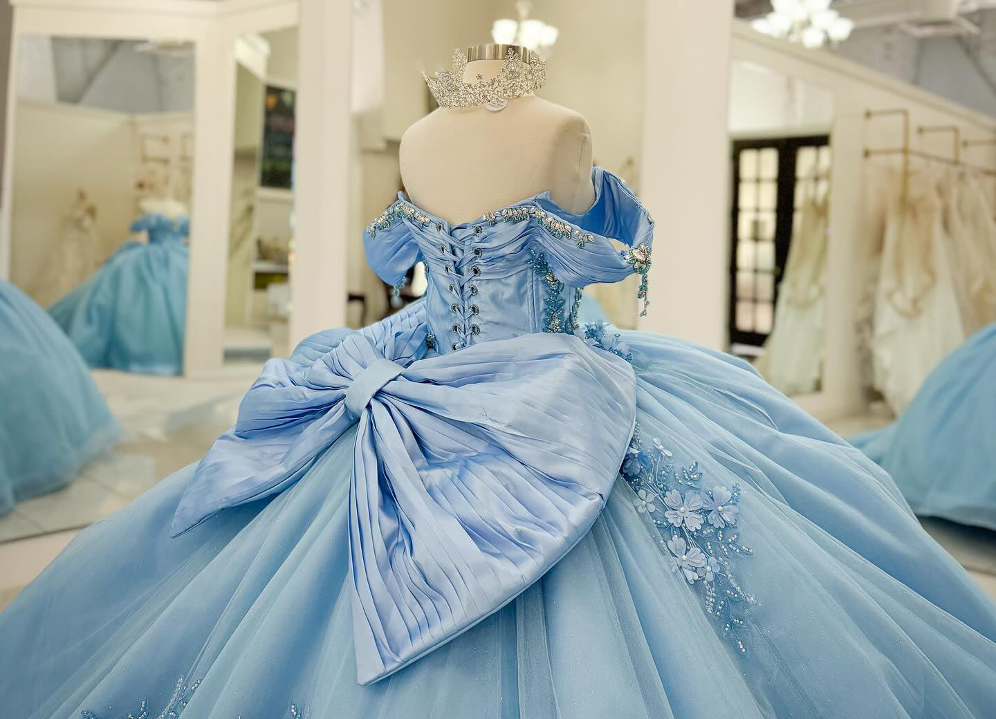 Vestidos de quinceañera azul cielo con apliques de tul princesa, vestidos de fiesta para 16 años, HE384