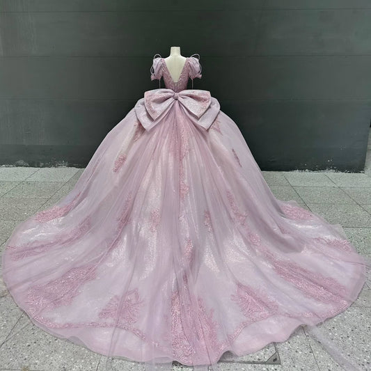 Schatz Wunderschöne Quinceanera Kleider Tüll Applikationen Sweet 16 Party Kleider HE386