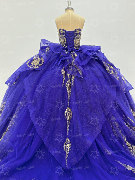 Sweetheart Ball Gown Tulle Beaded Quinceanera Dresses Princess Sweet 16 Party Gowns HE1196