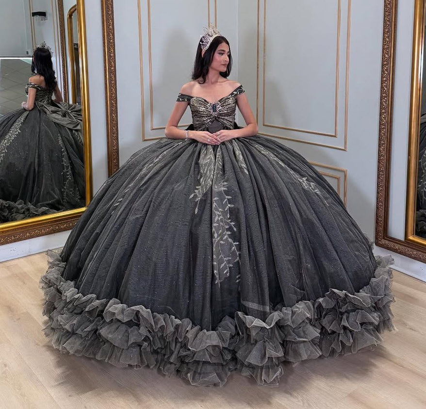 Vestidos de quinceañera con encaje y cuentas, vestidos de fiesta para dulces 16, HE509