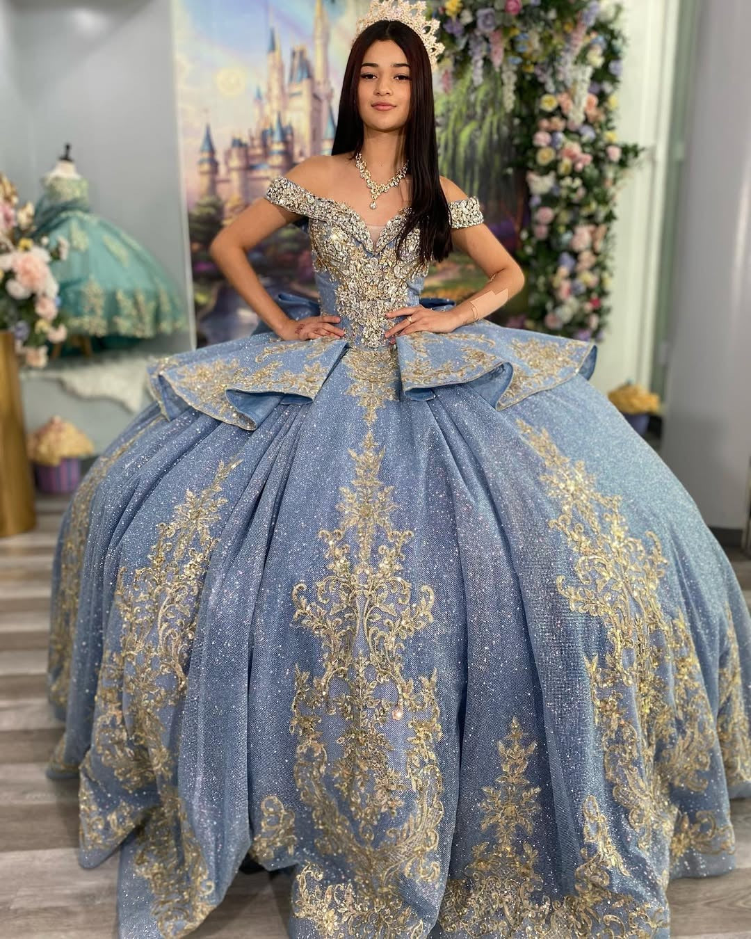 Vestidos de quinceañera con encaje de tul, estilo princesa, para fiesta de dulces 16, HE519