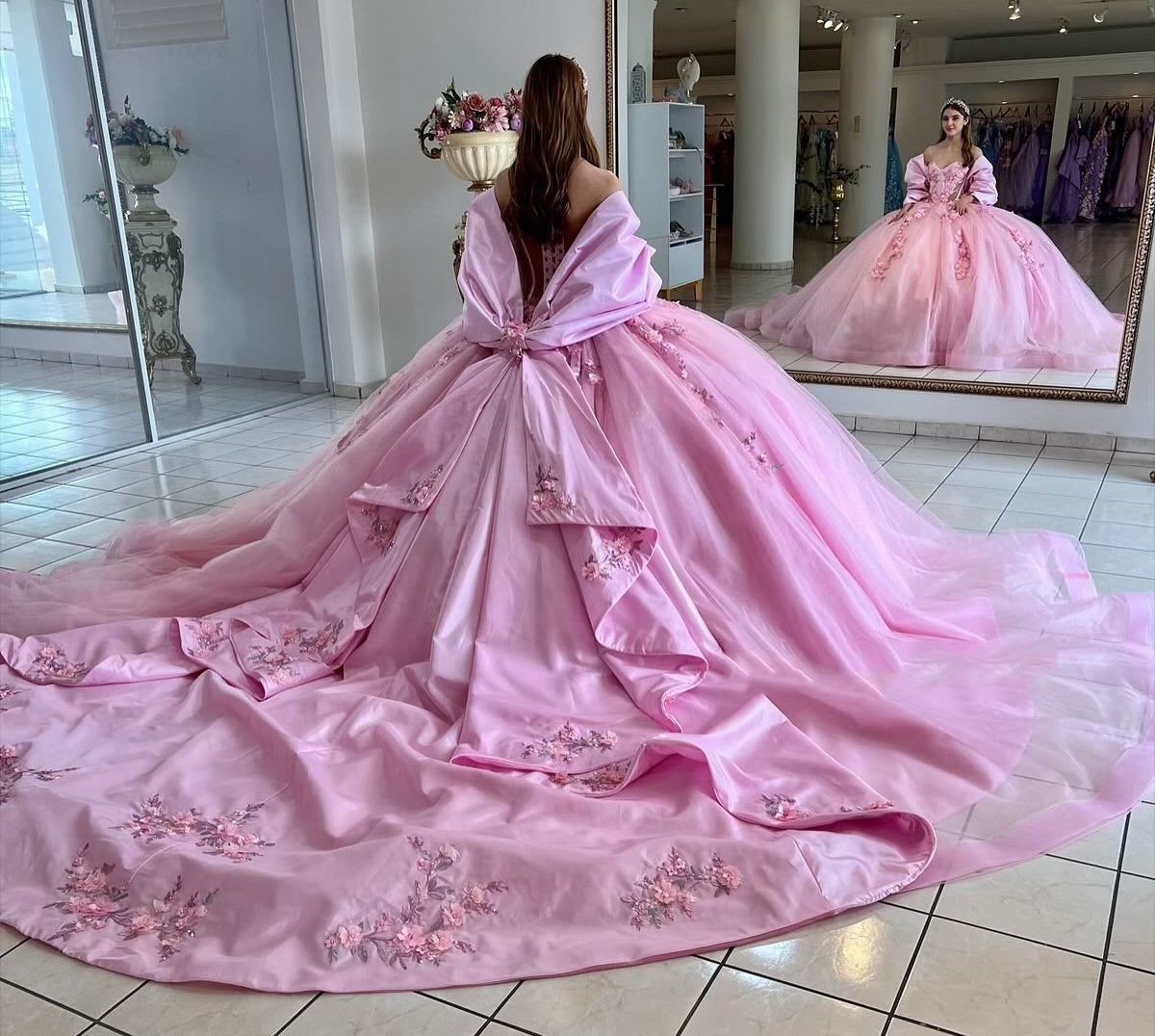 Vestidos de quinceañera con hombros descubiertos, tul princesa, apliques, vestidos de quinceañera HE530