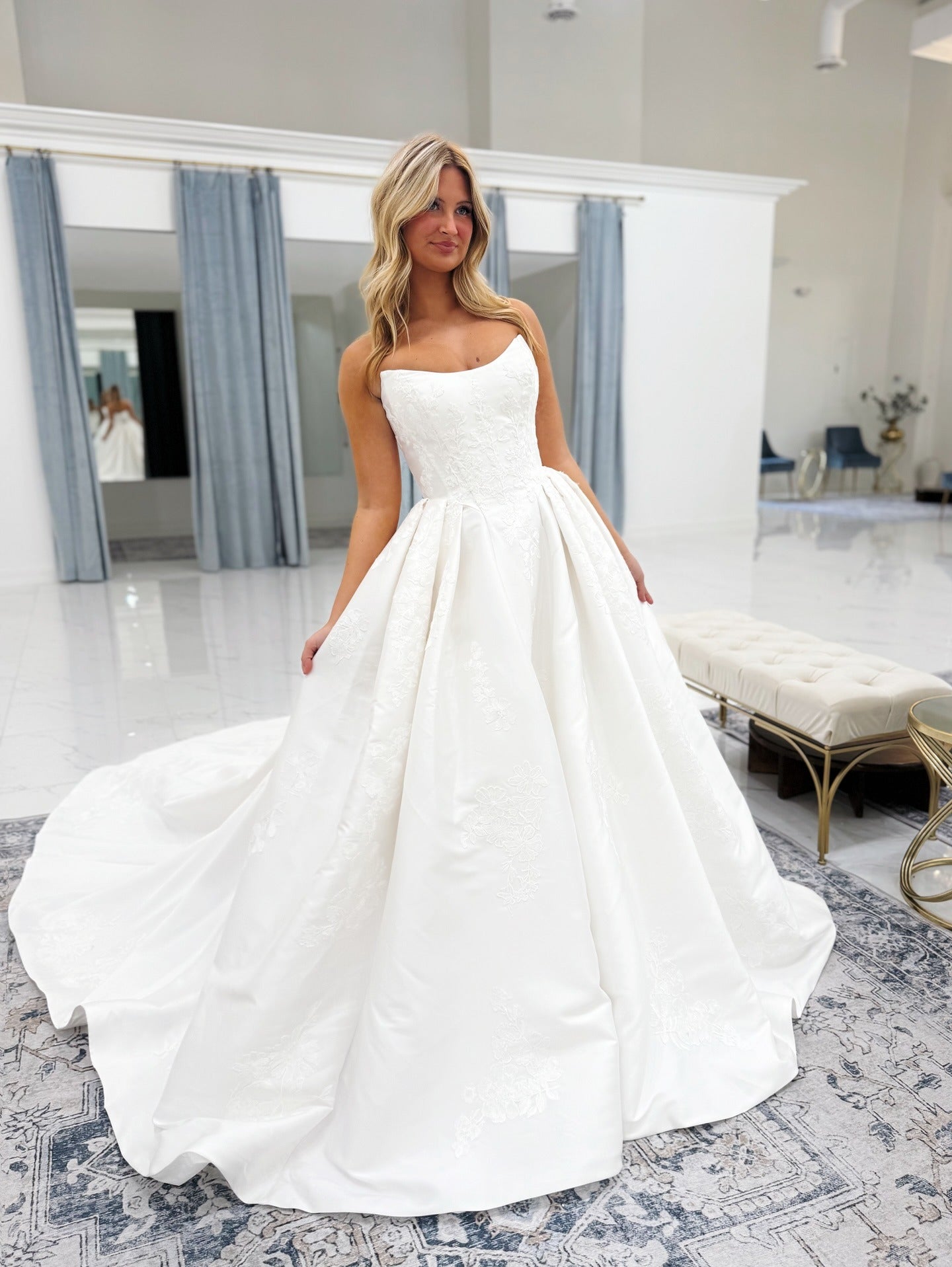 Satin Appliqued A Line Corset Beach Plus Size Wedding Dresses for Women HE798