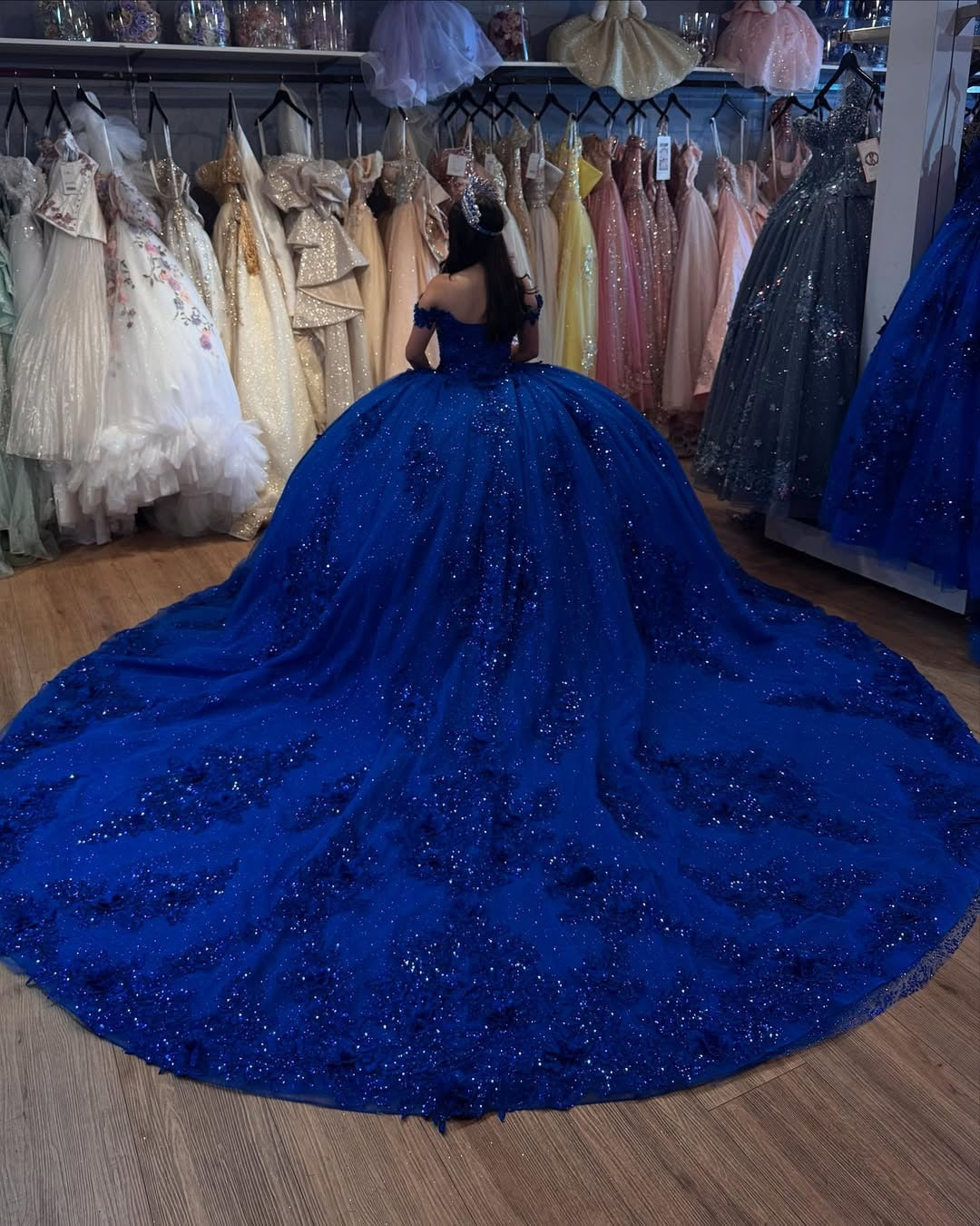 Royal Quinceanera Dresses Princess Tulle Lace Appliques Sweet 16 Party Dress HE506