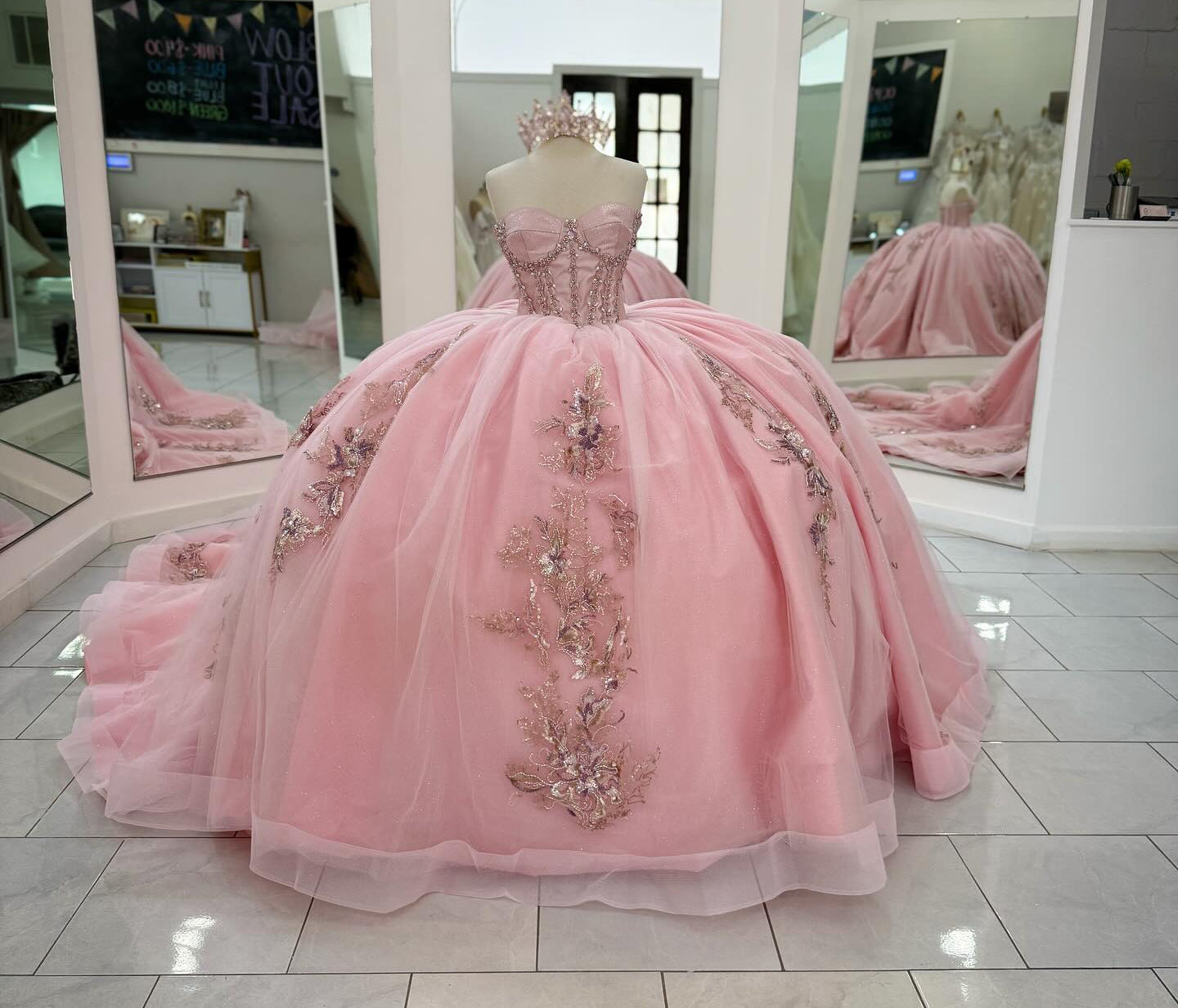 Sweetheart Ball Gown Sweet 16 Quinceanera Dresses Pink Birthday Gowns HE502